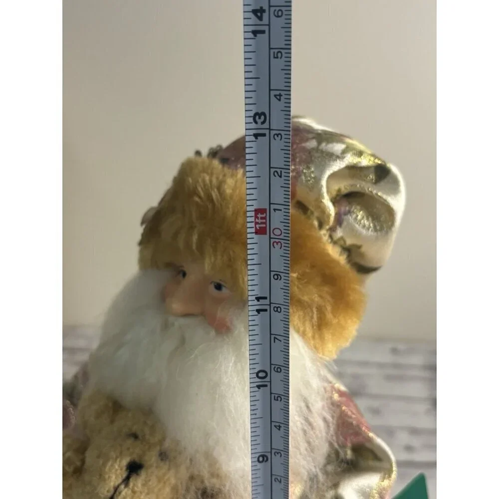 Vintage Kmart Pink Christmas Santa  Holiday Centerpiece/ Tree Topper / Decor 13”